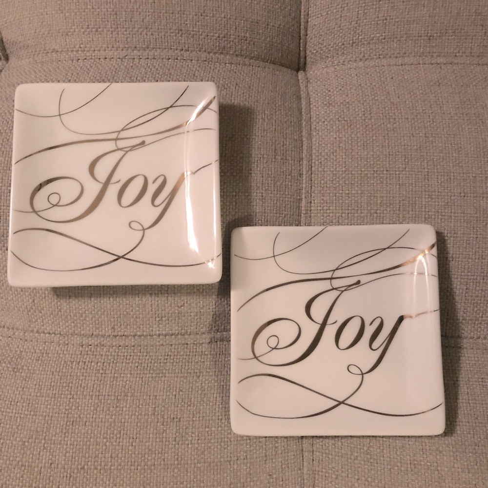 Set of 2 “Joy” Tea Plates